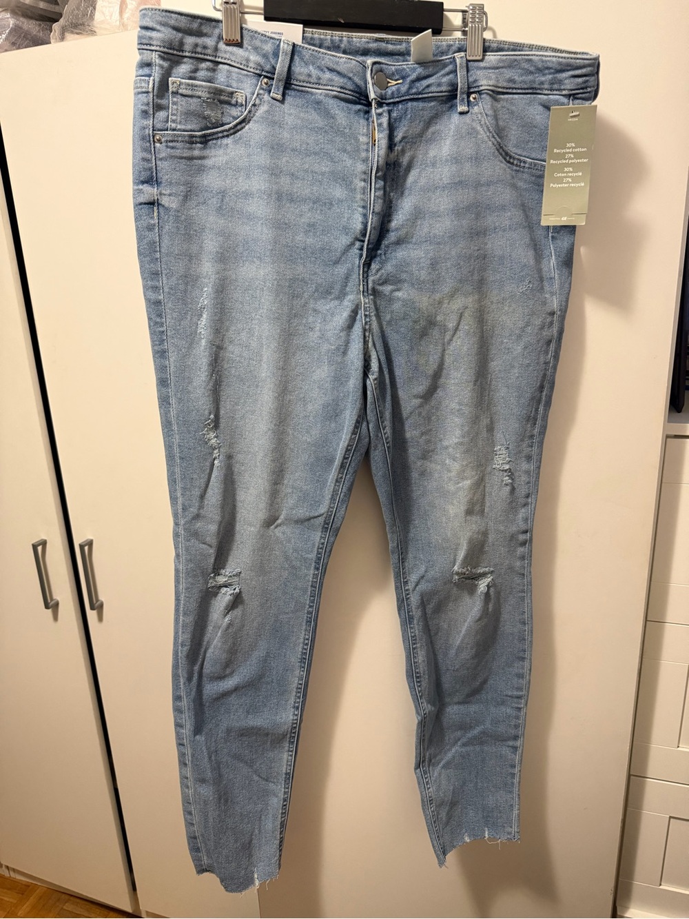 H&M Light Blue Distressed Skinny Jeans
